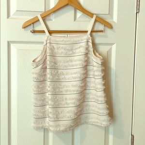 Anthropologie fringe tank top